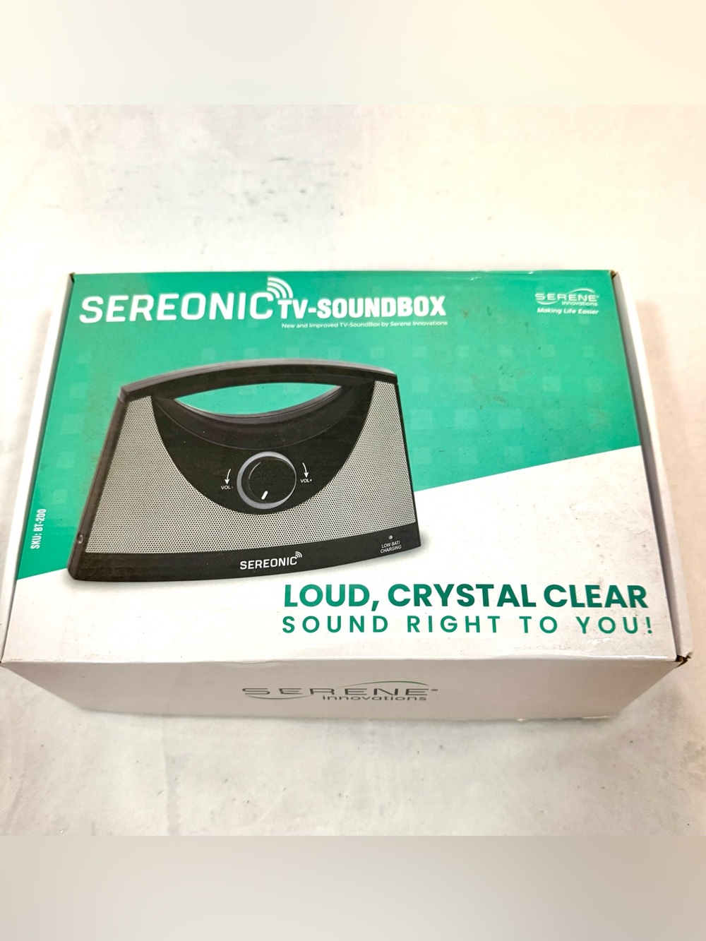 Serene Innovations Sereonic TV Soundbox Portable Wireless TV Speaker Model BT-20
